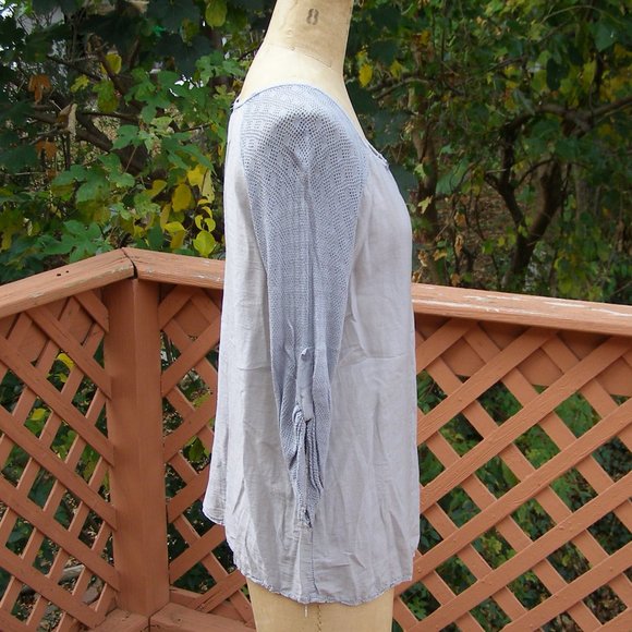 🇮🇹 NWT size M LOLA Boho top Gray blue - Picture 5 of 13